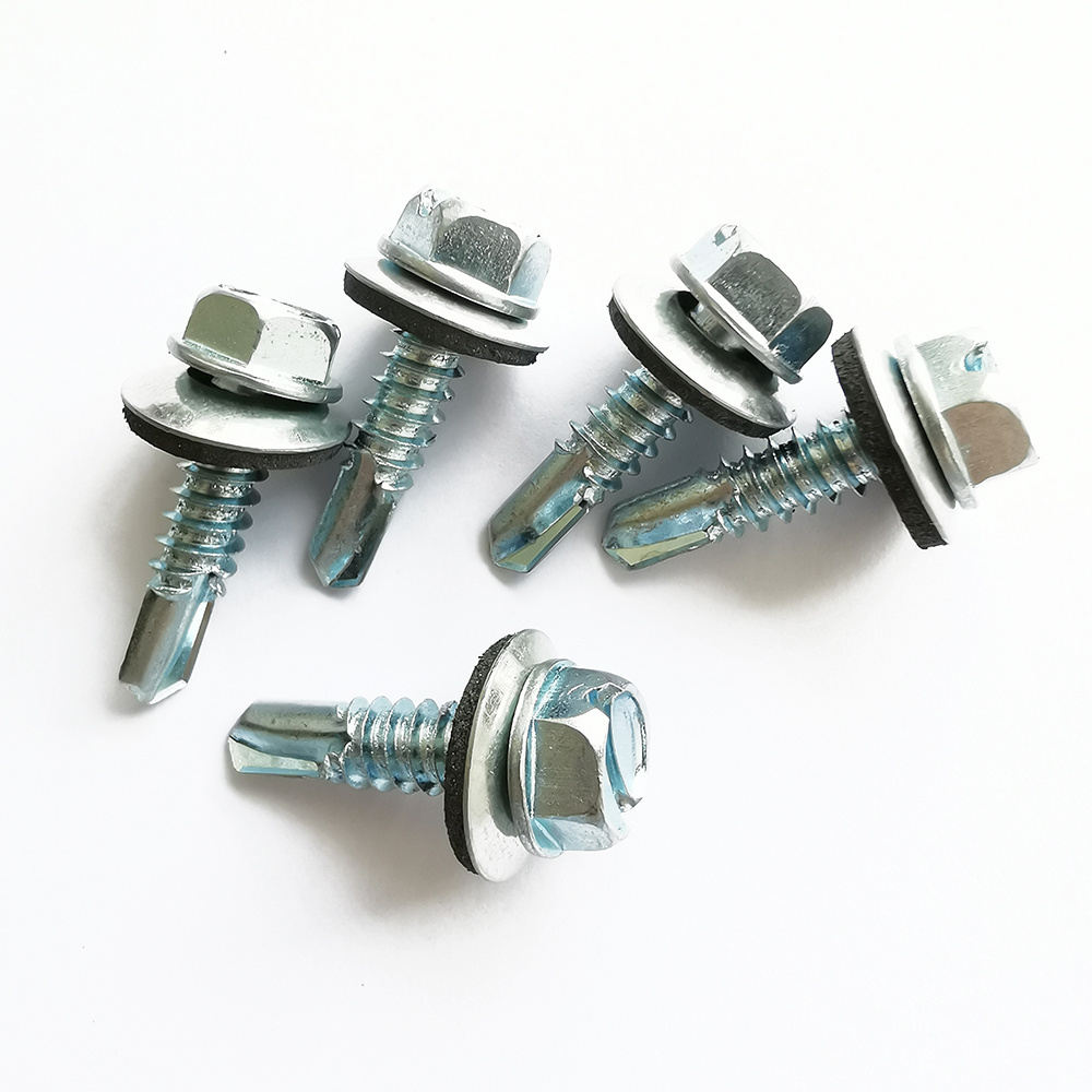 Yellow Colorful PVC Washer Galvanized Hex Head Self Drilling Screws Self-Drilling Tapping Screw