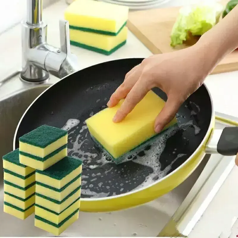 Hot Selling Household Dish Wash Scrubber Products Washable Biodegradable Dishwashing Kitchen Cleaning Sponge