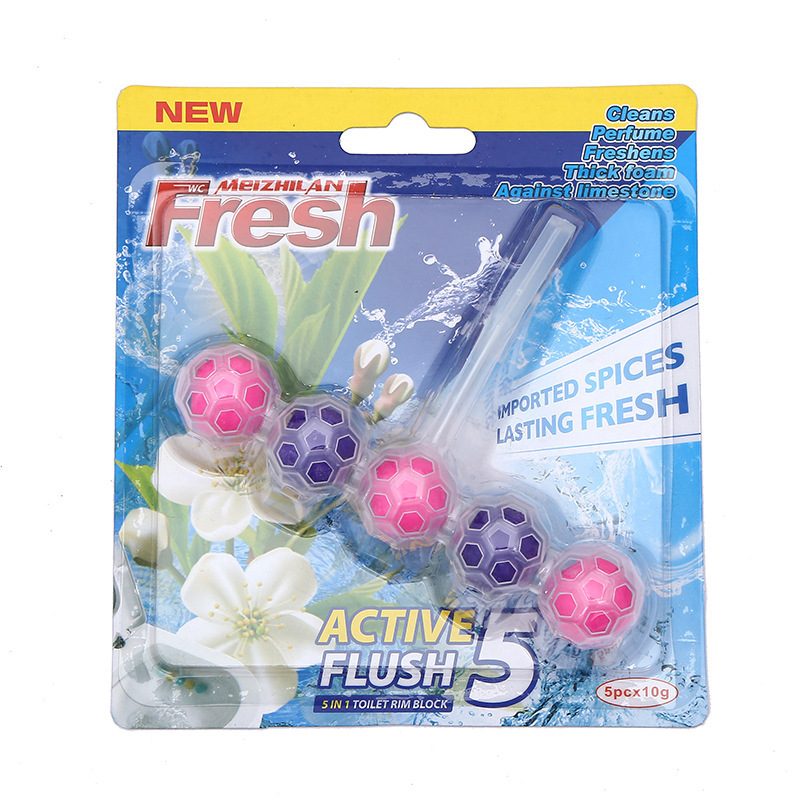 Bathroom cleaners nettoyant pour wc 5 ball flush  Cleaner Block Hanging Toilet   Toilet Cleaning Balls for Deodorizer Toilet