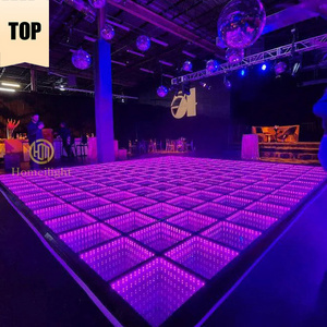 High Quality RGB Dance Tiles Panels Portable Glass Disco Night Club Uplights  DMX RGB Color 3d Infinity Mirror Led Dance Floor