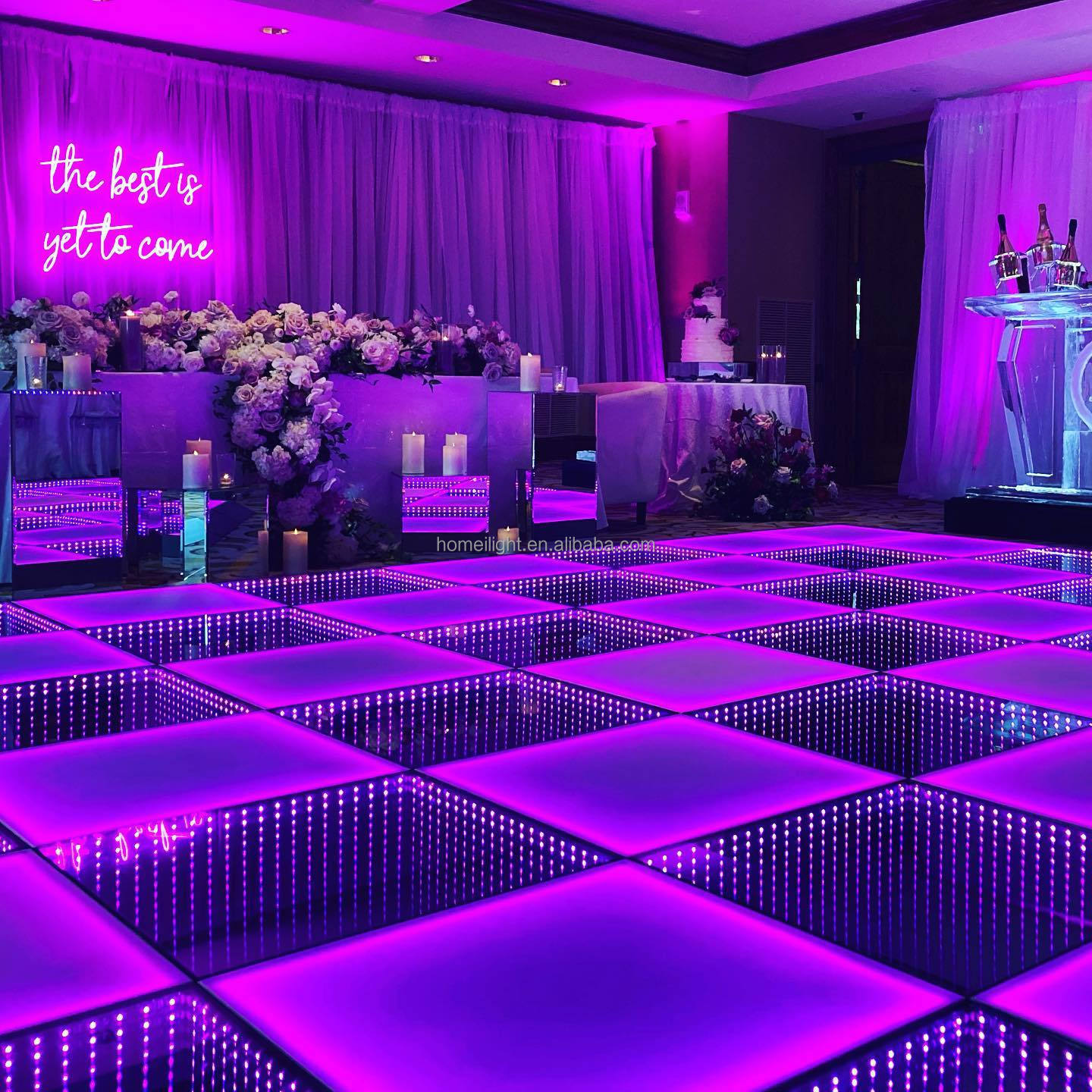 Bar Disco Wedding Light 3D Abyss Portable Floor Tile LED Luminous Panel RGB 3in1 LED Mirror Dance Floor