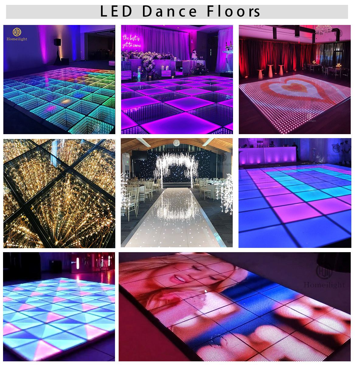 Bar Disco Wedding Light 3D Abyss Portable Floor Tile LED Luminous Panel RGB 3in1 LED Mirror Dance Floor