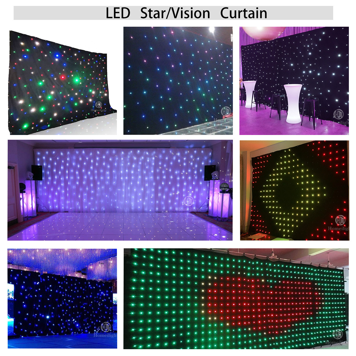 Hot Selling DMX Stage Lights LED Star Curtain LED Star Cloth for Wedding Stage Show Church