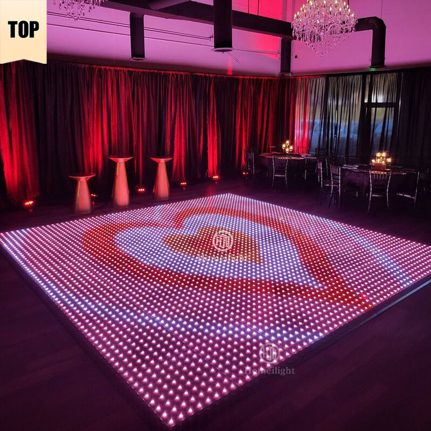 Digital LED Dance Floor Portable Tempered Glass Remote Control LED Video Dance Floor