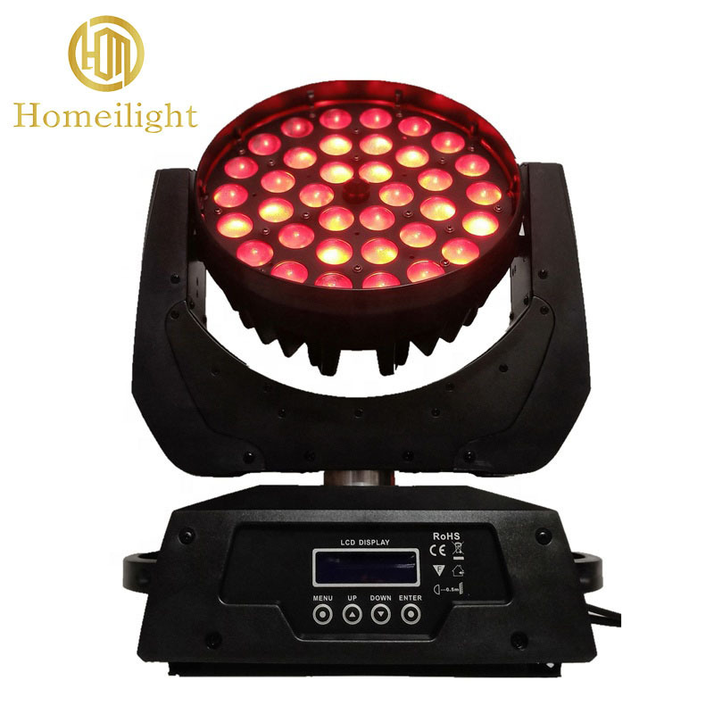 Professional Disco Stage Lighting 36pcs 12W RGBW 4IN1 LED Moving Beam Zoom Light