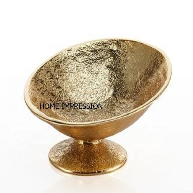 raw gold plated aluminium bowl