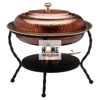 Luxury Restaurants Supplies Buffet Warmer Chafing Dishes Copper Customized Metal Chafing Dish