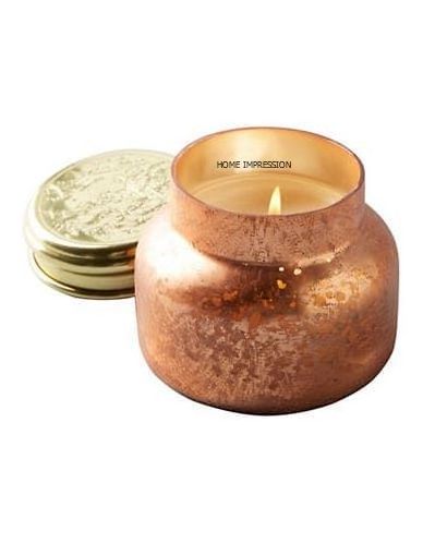 Curved Edges Hammered Iron Wrought Gold & Copper Tealight Candle Votives