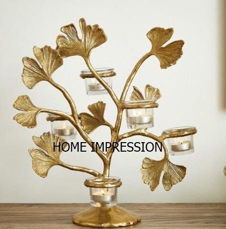 Metal Designer Tree Stem Big Candle Holder Tealight Stem Lighting Modern Candle Holder