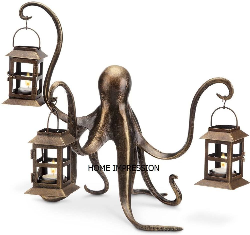 Octopus Metal Casted Antique Lantern