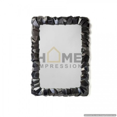 Metal Black Floral Wall Decoration Frame Mirror