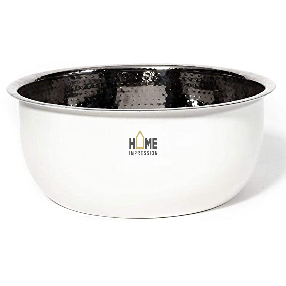 Large Spa Pedicure Bowls Stainless Steel Inside Hammered Outside Black Luxury Pedicure Bowls