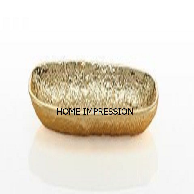 raw gold plated aluminium bowl