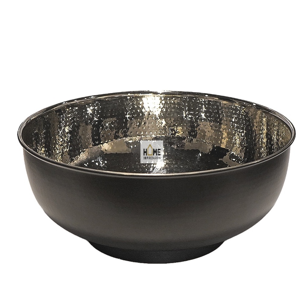 Large Spa Pedicure Bowls Stainless Steel Inside Hammered Outside Black Luxury Pedicure Bowls