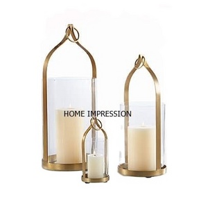 Modern Vintage Metal & Glass Lantern