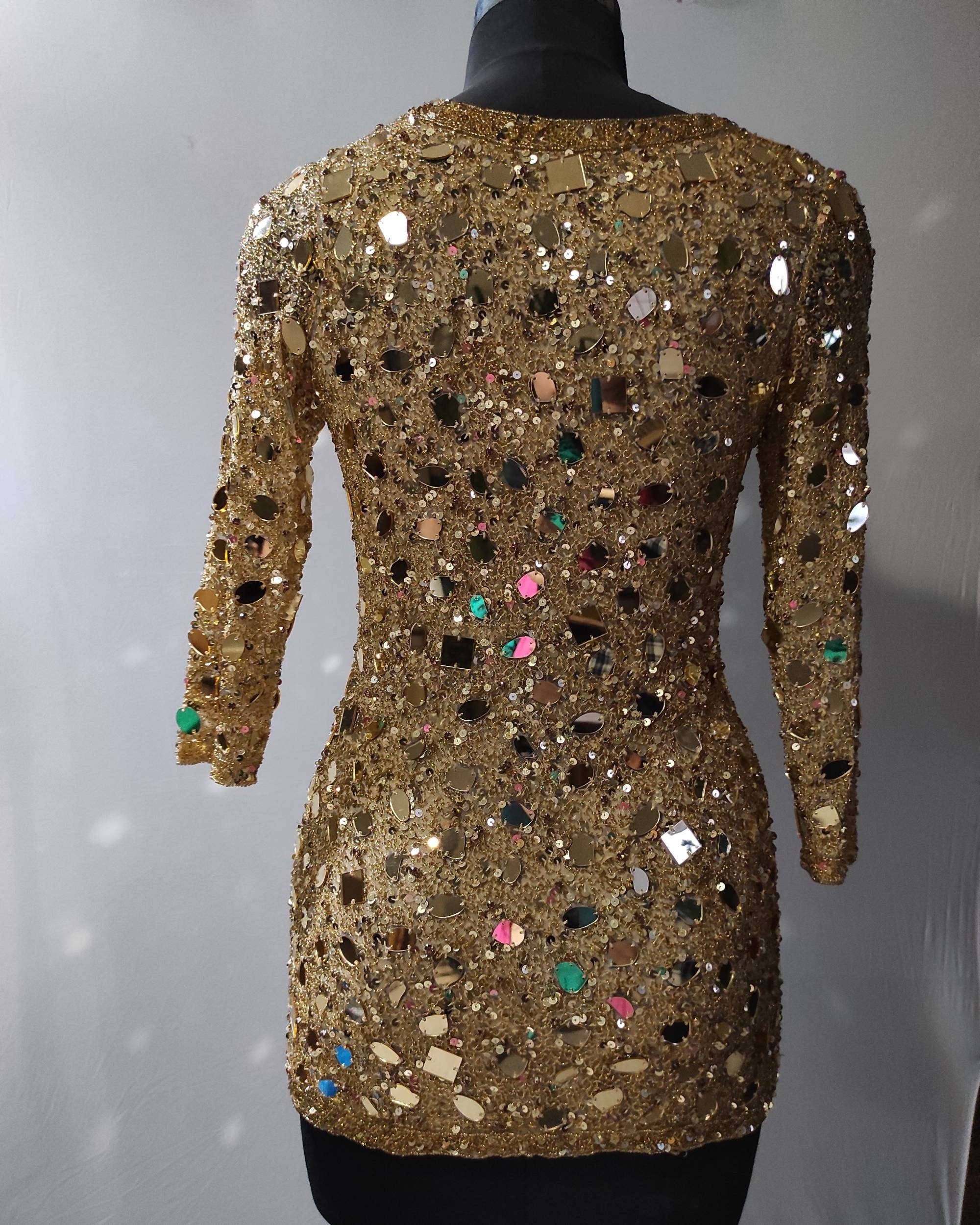 Very Lavish Beaded Sequined Hand Embroidery mirror short Cocktail Dresses