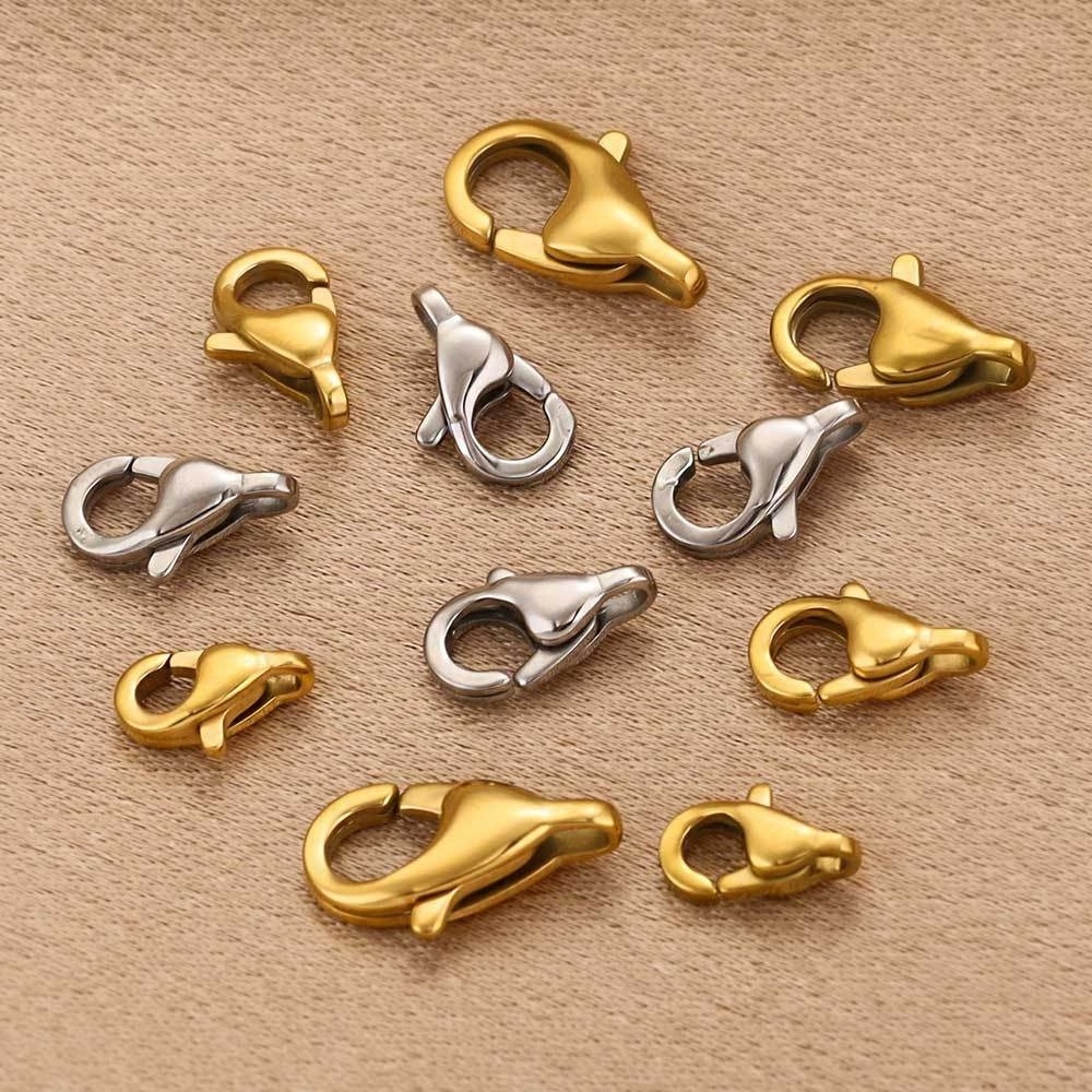 Polishing Lobster Clasp Bracelet Necklace Diy Stainless Steel Lobster Clasps Jewelry Making Accessories Findings Supplies