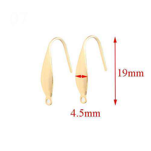 High Quality Gold Plated Spring Ball Dangle Ear Wire Stainless Steel Ear Hook Accessories For Diy Jewelry Making