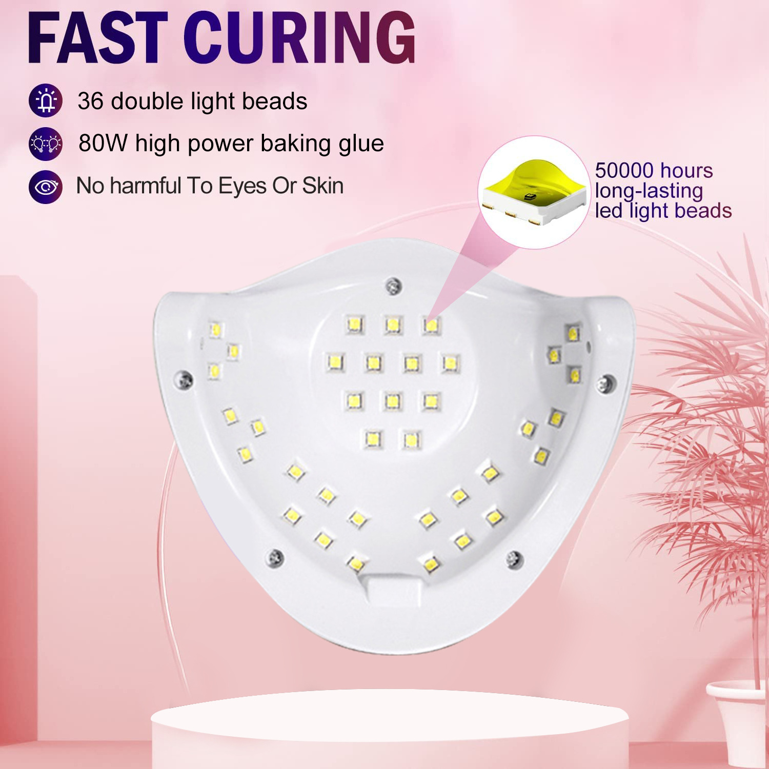 80W High Power Nail Lamp 36 Led Bulbs Nail Dryer Lamp Three-speed Timing Induction Phototherapy Uv Led Nail Lamp