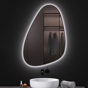 2023 Modern Bathroom Irregular Vanity Light Mirror Smart Touch Led Shower Mirror For Hotel Bathroom