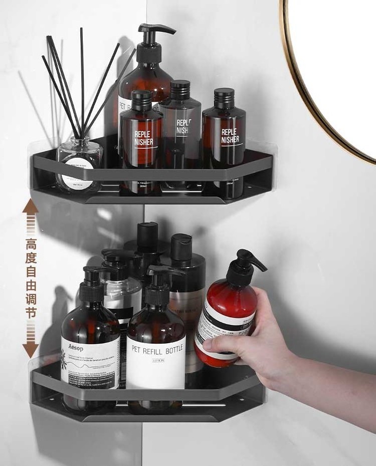 Bathroom Shower Caddy Organizer Bathroom Shelves Shampoo Cosmetic Storage Rack Corner Shelf