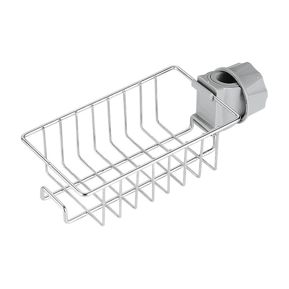 Bathroom Kitchen Under Sink Organizer Stainless Steel Sink Caddy Sponge Holder Storage Faucet Drain Rack