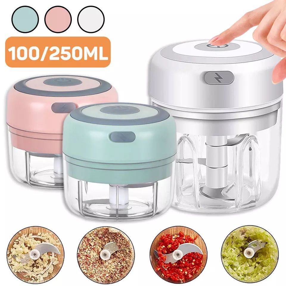 100/250ml Electric Garlic Masher Mini Chopper Vegetable Chili Meat Ginger Masher Machine USB Charging Blenders