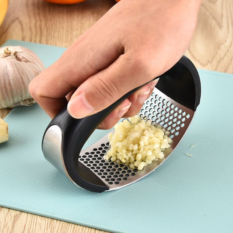 Hedan Factory 2 in 1 garlic tools Rocker mincer Manual stainless steel ginger juice garlic crusher garlic press