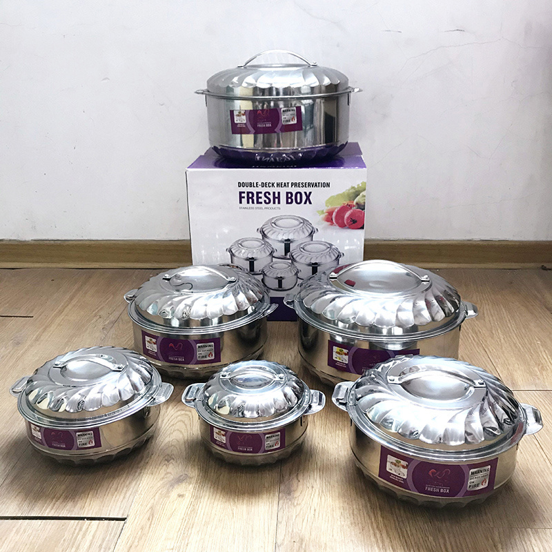 Stainless Steel 6pcs set hot pot set kitchen Lunch Box Double Heat Preservation Pot Food Warmer Container