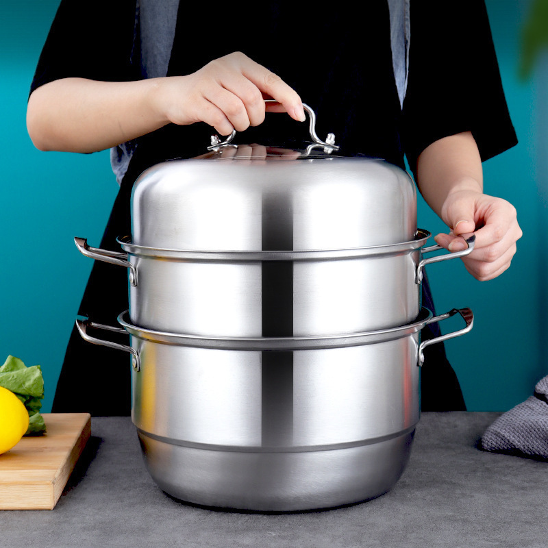 Steamer Pot Multilayer Kitchenware Nonstick Soup Pot Food Steamer Pot  with Lid use for Gas Stove Electromagnetic Furnace