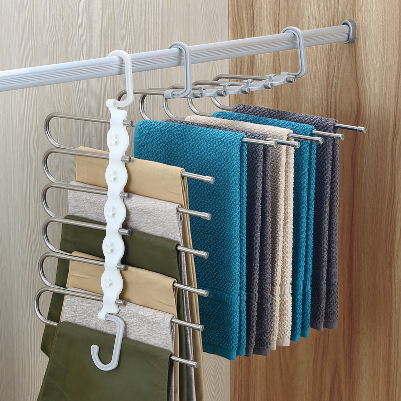 Multifunctional Hanger For Clothes Storage Closet Organizer Adjustable Pants Tie Storage Shelf Wardrobe Organizer Trouser Hanger