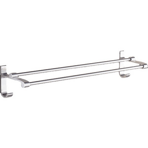 Double Pole Bathroom Towel Holder Aluminum Alloy No Punching Wall Mounted Towel Rack