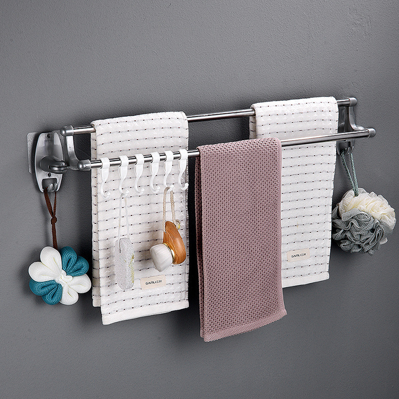 Storage Shelf Wall Mounted Hanging Hook Bathroom Organizer Kitchen Wardrobe Rack Towel Holder Rack