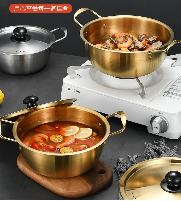 Korean Stainless Steel Ramen Instant Induction Cooker Cooking Small Noodle Boiling Soup Pot