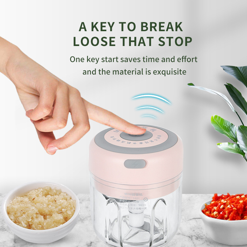 100/250ml Electric Garlic Masher Mini Chopper Vegetable Chili Meat Ginger Masher Machine USB Charging Blenders