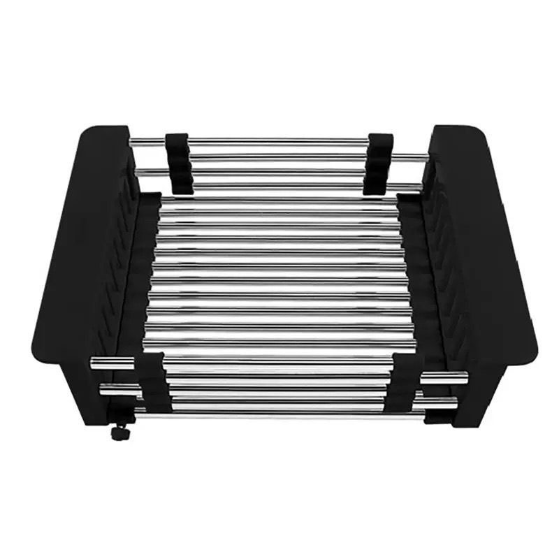 Adjustable Sink Dish Drainers Drain Basket Kitchen Organizer Stainless Steel Dish Drying Rack Telescopic Sink Storage Rack