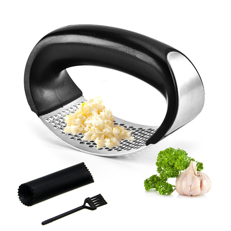 Hedan Factory 2 in 1 garlic tools Rocker mincer Manual stainless steel ginger juice garlic crusher garlic press