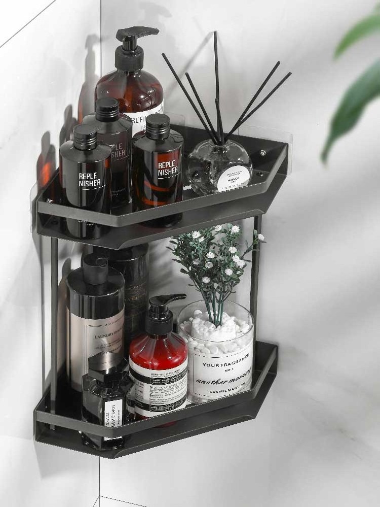 Bathroom Shower Caddy Organizer Bathroom Shelves Shampoo Cosmetic Storage Rack Corner Shelf