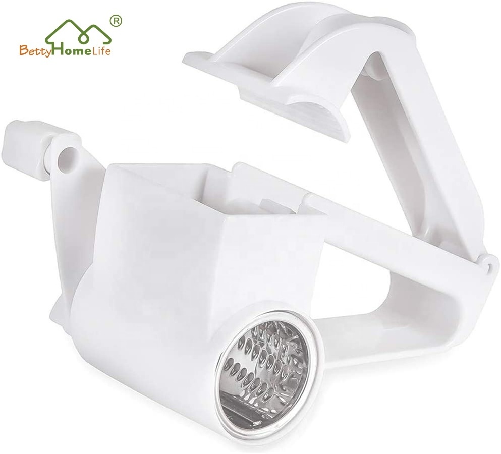 Handheld Rotary Cheese Grater Shredder with Stainless Steel Drum for Grating Hard Cheese Chocolate and Nuts