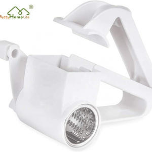 Handheld Rotary Cheese Grater Shredder with Stainless Steel Drum for Grating Hard Cheese Chocolate and Nuts