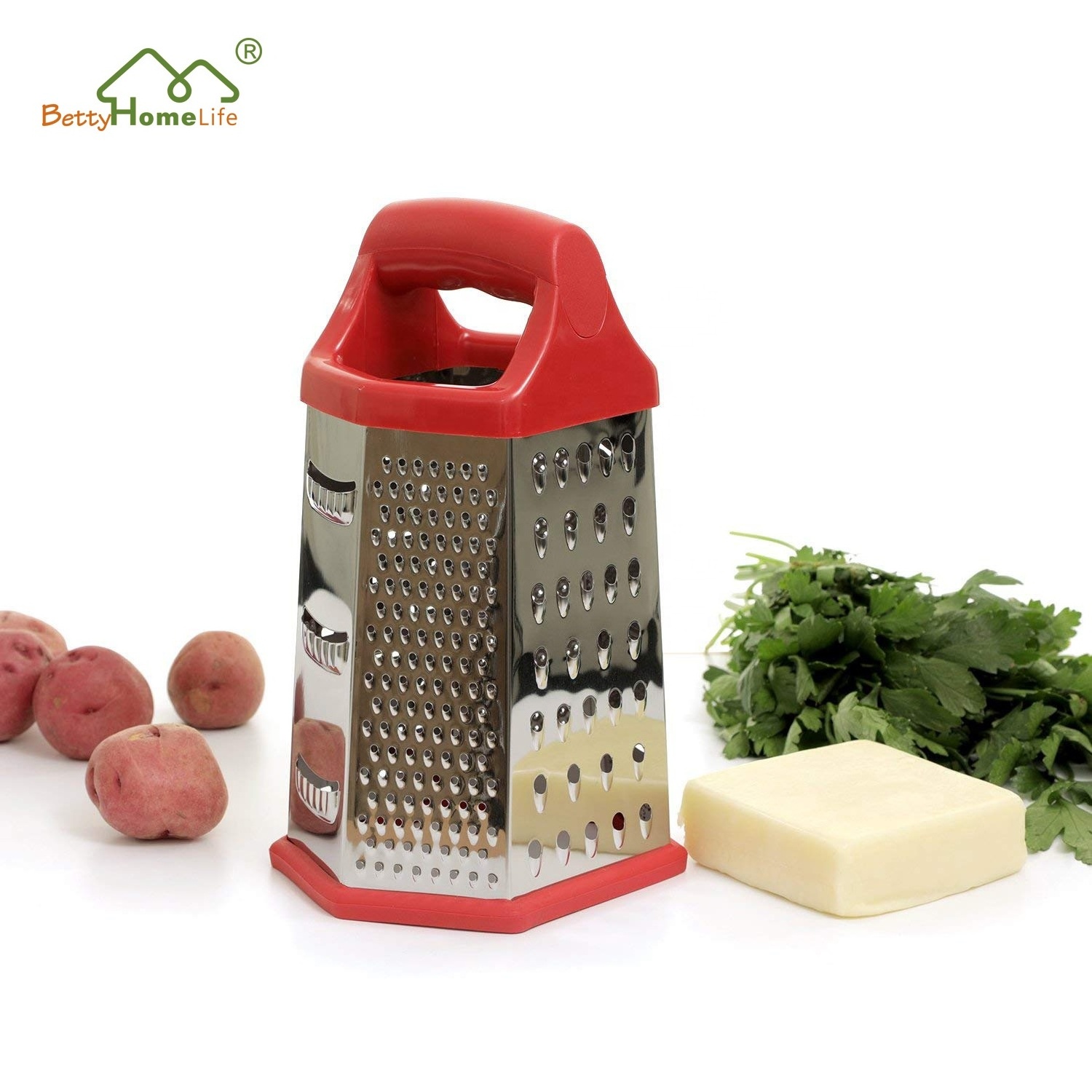 Hot Sale Multi-function Stainless Steel 6 Sides Vegetable Cheese Grater Best for Parmesan Cheese Vegetables Ginger