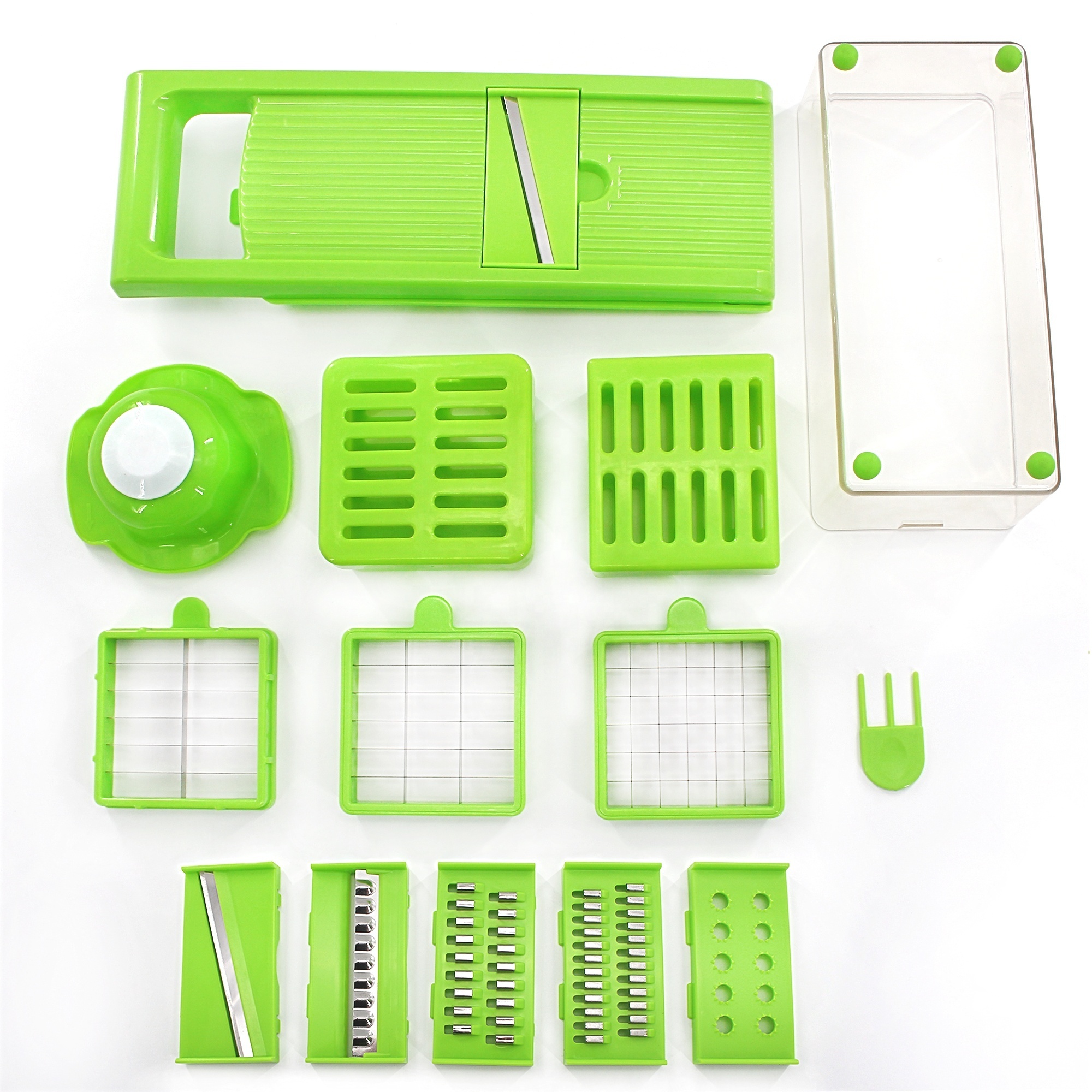 Commercial 12 in 1 Vegetable Slicer Chopper Dicer Onion Mandoline Slicer Food Chopper with Storage Container