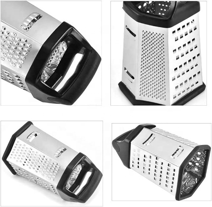 Hot Sale Multi-function Stainless Steel 6 Sides Vegetable Cheese Grater Best for Parmesan Cheese Vegetables Ginger