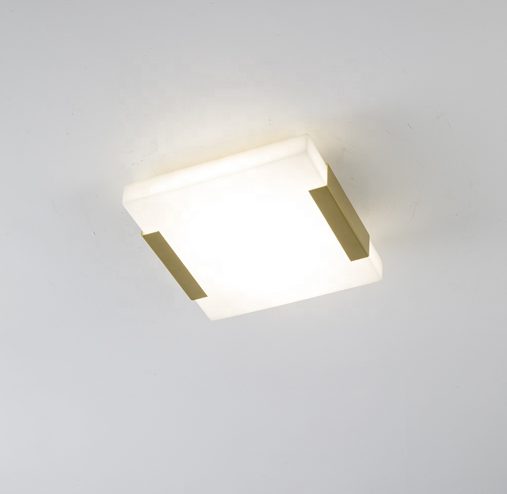 Modern ceiling Flush Mount Gold Square Scagliola Fixture led ceilling light