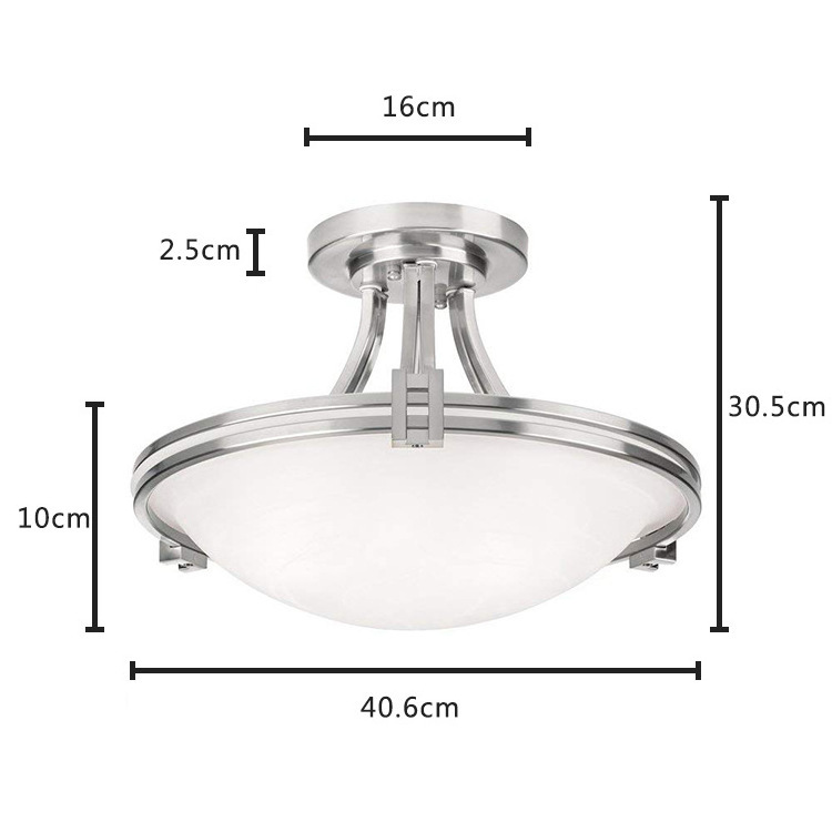 JL15 Hotel lighting lamp glass shade restaurant hotel lighting semi Flush mount ceiling light etl