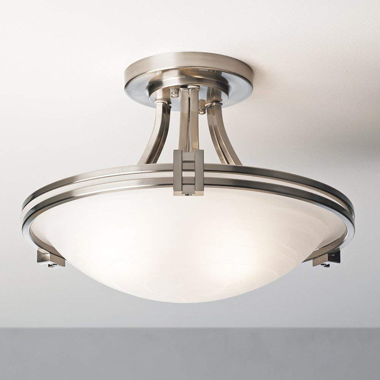 JL15 Hotel lighting lamp glass shade restaurant hotel lighting semi Flush mount ceiling light etl