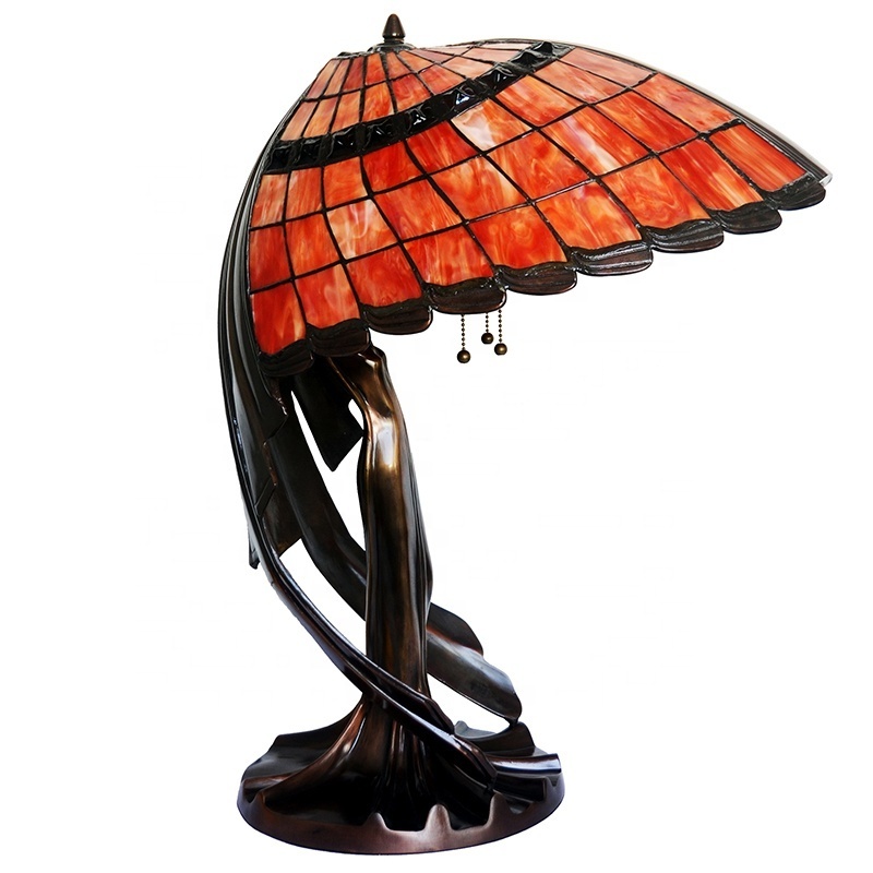 Tiffany Style Art Decor Handcrafted Stained Glass Flying Women's glass light luxury decorative table lamp For Living Room