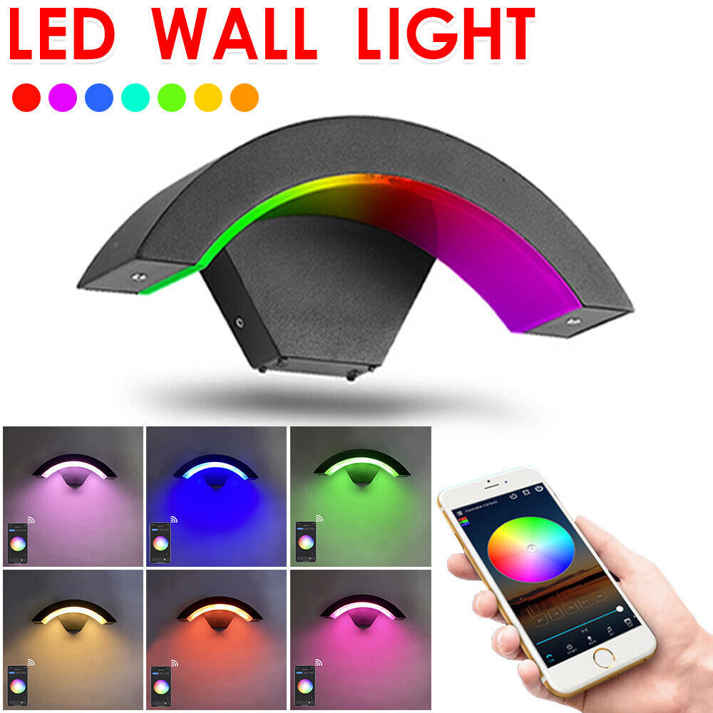 D713 RGB dimmable wall light waterproof ip65 app control outdoor wall light exterior wall mounted wandlamp sconce