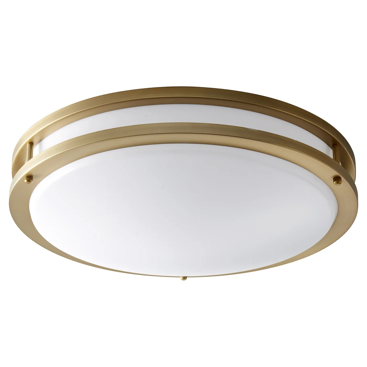 For hotel room light 10-12-14-16 inch opal glass brushed nickel two light flush mounted ceiling lamp