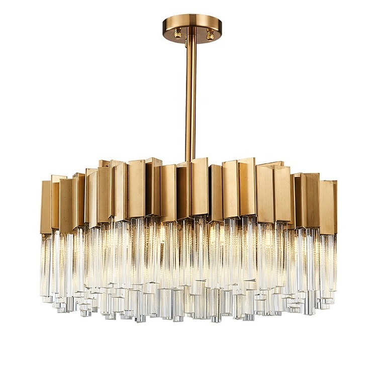 Lampadario cristallo Contemporary ceiling modern gold luxury k9 crystal chandelier pendant light for dining table luxury